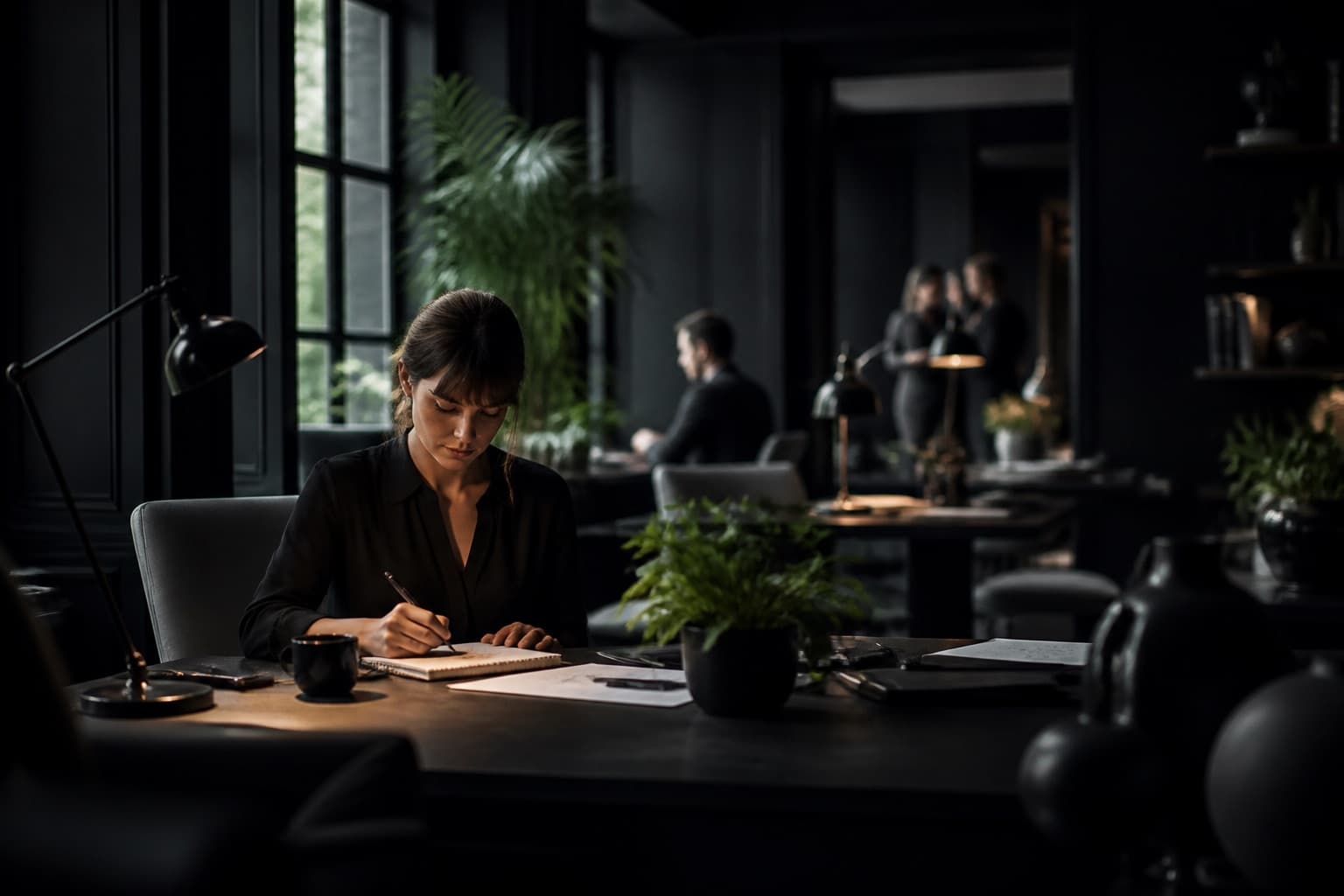 Team working together in a studio workspace